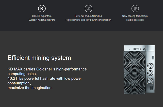 Servidor del ordenador de Goldshell KD max 40.2t Kadena del minero de Blake2s KDA Asic