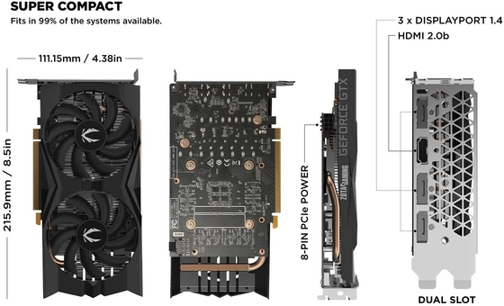 tarjeta gráfica de GeForce GTX 1660 6GB GDDR5 del juego de Rig Graphics Card ZOTAC de la explotación minera 192Bit